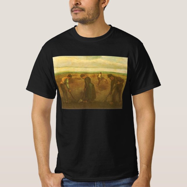 Camiseta Vincent van Gogh - Camponeses Plantando Batatas (Frente)