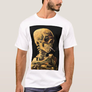 Camiseta Vincent Van Gogh - Caveira Com Cigarro Aceso