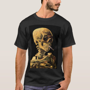 Camiseta Vincent Van Gogh - Caveira Com Cigarro Aceso