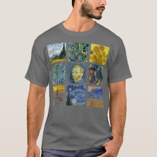 Camiseta Vincent van Gogh Collage Paintings Starry Night Su