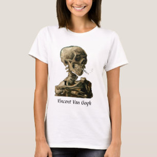 Camiseta Vincent van Gogh - Crânio com Cigarro Aceso