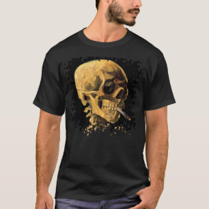 Camiseta Vincent Van Gogh - Crânio Com Cigarro Queimado