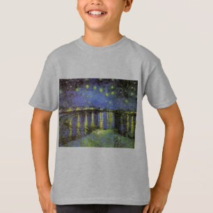 Camiseta Vincent van Gogh está na Noite Estrelada do Ródano