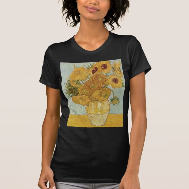 Camiseta Vincent van Gogh - girassóis - arte floral bonita (Frente)