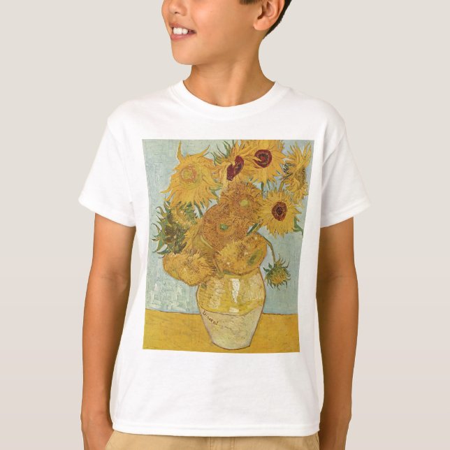 Camiseta Vincent van Gogh - girassóis - arte floral bonita (Frente)
