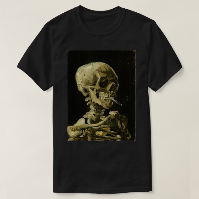 Camiseta Vincent van Gogh Head of a Skeleton with a Burning (Frente do Design)