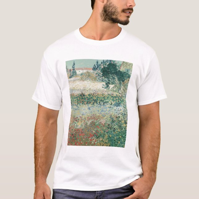 Camiseta Vincent van Gogh | Jardim em Bloom, Arles, 1888 (Frente)