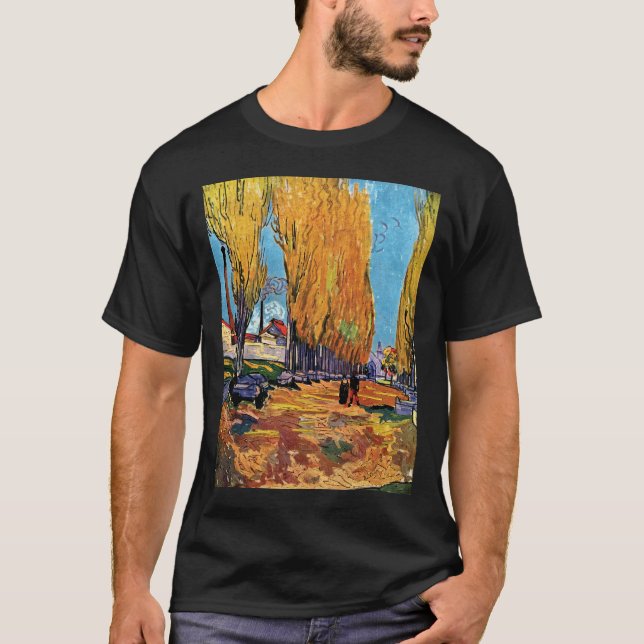 Camiseta Vincent Van Gogh - Les Alyscamps - Paisagem de out (Frente)