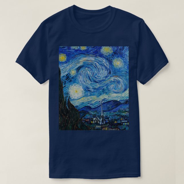 Camiseta Vincent Van Gogh Na Noite Estrelada (Frente do Design)