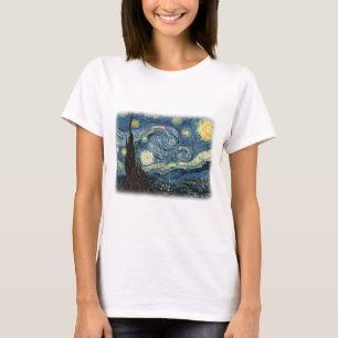 Camiseta Vincent van Gogh, Noite Estrelada. Famosa arte.