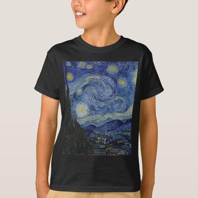 Camiseta Vincent Van Gogh - Noite Estrelada. Pintura (Frente)