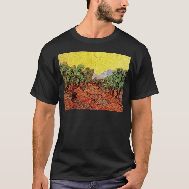 Camiseta Vincent Van Gogh - Oliveiras com Céu Amarelo (Frente)