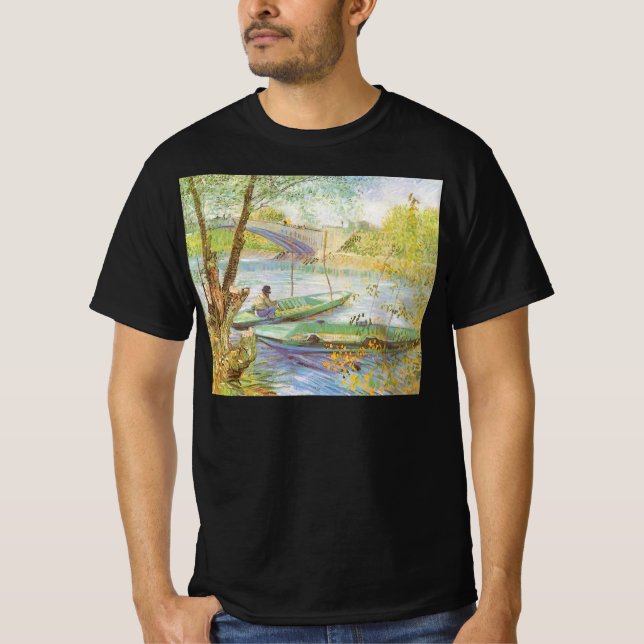Camiseta Vincent van Gogh, Pesca em Primavera, Pont de Clic (Frente)