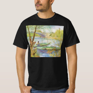 Camiseta Vincent van Gogh Pescando na Primavera, Pont de Cl