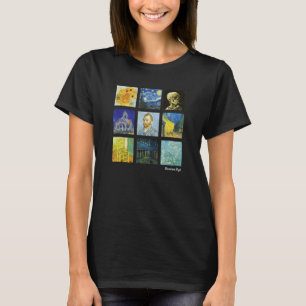 Camiseta Vincent Van Gogh pintando Sunflower Starry Night S
