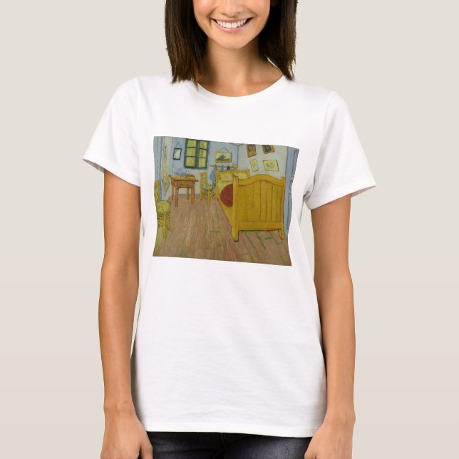 Camiseta Vincent Van Gogh, quarto de cama em Arles, 1rua ve (Frente)
