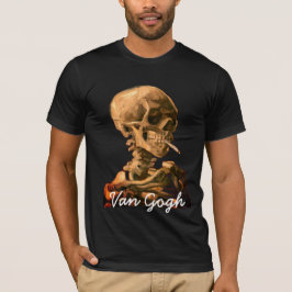 Camiseta Vincent van Gogh que fuma o crânio
