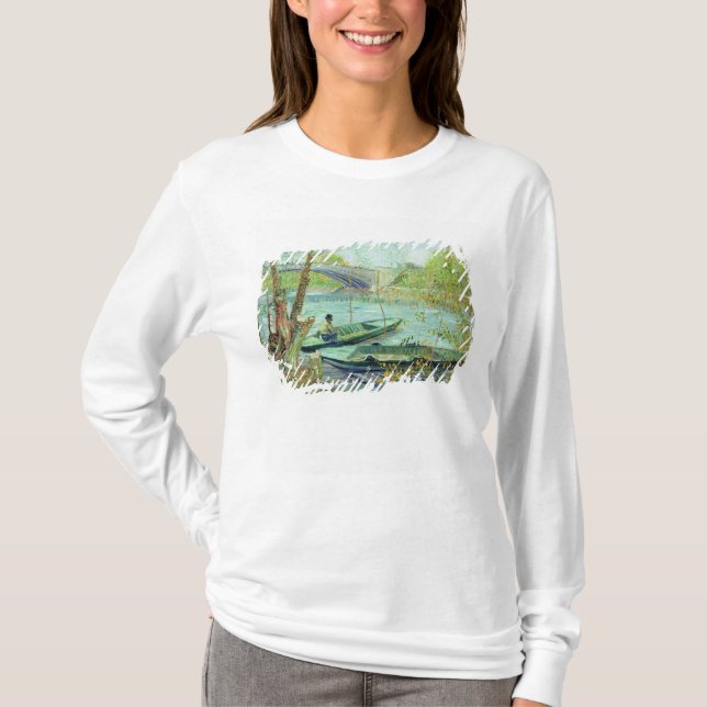 Camiseta Vincent van Gogh | que pescam na primavera (Frente)