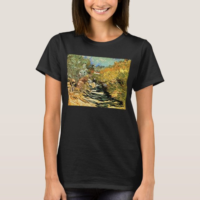 Camiseta Vincent van Gogh Road em Santo-Remy, figura femini (Frente)