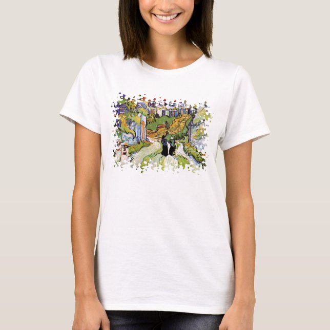 Camiseta Vincent Van Gogh - Rua da Aldeia e Escadas (Frente)