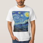 Camiseta Vincent Van Gogh Starry Night Vintage<br><div class="desc">Vincent Van Gogh Starry Night Vintage - Camiseta de Belas Artes</div>