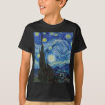 Camiseta Vincent Van Gogh Starry Night Vintage<br><div class="desc">Vincent Van Gogh Starry Night Vintage - Camiseta de Belas Artes</div>