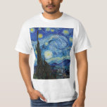 Camiseta Vincent Van Gogh Starry Night Vintage<br><div class="desc">Vincent Van Gogh Starry Night Vintage - Camiseta de Belas Artes</div>