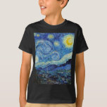 Camiseta Vincent Van Gogh Starry Night Vintage<br><div class="desc">Vincent Van Gogh Starry Night Vintage - Camiseta de Belas Artes</div>
