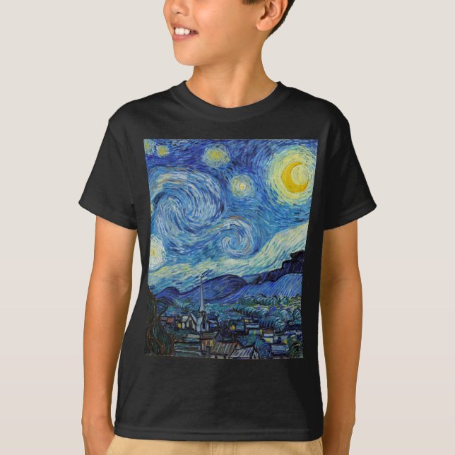 Camiseta Vincent Van Gogh Starry Night Vintage (Frente)