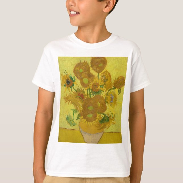 Camiseta Vincent Van Gogh Sunflower - Clássica Arte Floral (Frente)