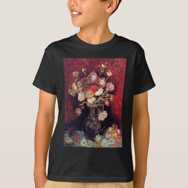 Camiseta Vincent Van Gogh - Vaso Com Ásteres E Flox (Frente)
