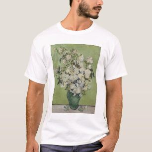 Camiseta Vincent Van Gogh, Vaso de Rosas, Rosas No Vaso
