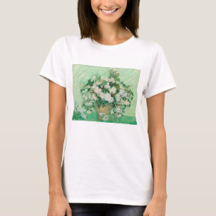 Camiseta Vincent Van Gogh, Vaso de Rosas, Rosas No Vaso