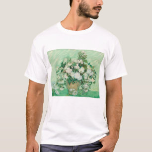 Camiseta Vincent Van Gogh, Vaso de Rosas, Rosas No Vaso