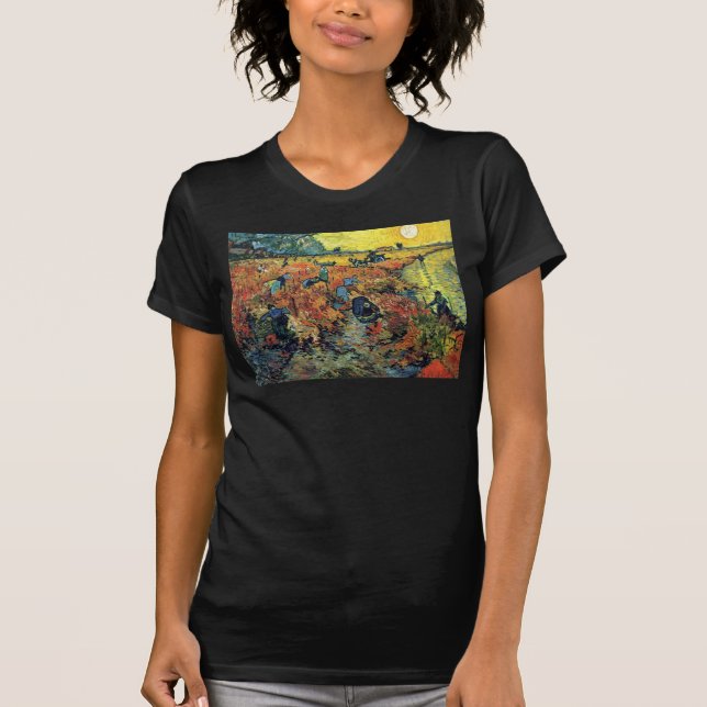 Camiseta Vincent Van Gogh - Vinha Vermelha Na Pintura De Ar (Frente)
