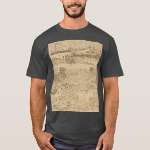 Camiseta Vincent van Gogh - Vista de Arles dos Campos de Tr