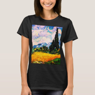 Camiseta Vincent Van Gogh Wheat Field com Cyprestes