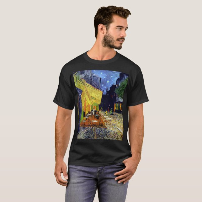 Camiseta Vincent Willem van Gogh - Cafe Terrace à Noite (Frente Completa)