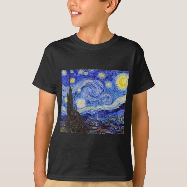Camiseta Vincent Willem van Gogh , “ Starry Night ” (Frente)