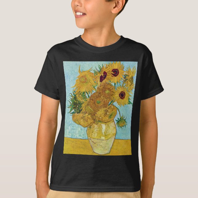 Camiseta Vincent Willem van Gogh , “ Sunflowers ” (Frente)