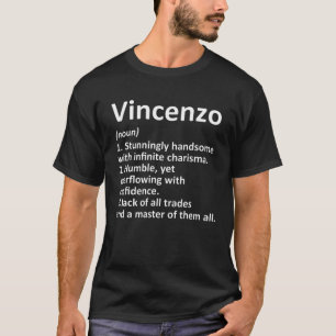 Camiseta VINCENZO Definição Nome Personalizado Funny Birt