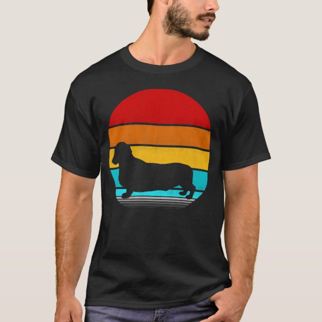 Camiseta vindima de dachshund (Frente)