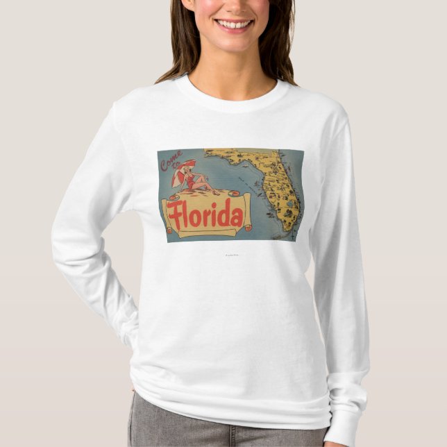 Camiseta Vindo ao mapa de Florida do estado, menina (Frente)