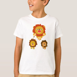 Camiseta "Vindo!" Três Bons Cartoons Leões Crianças T-Shirt