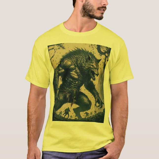 Camiseta Vingadores vs. Fúria do Lobisomem. (Frente)