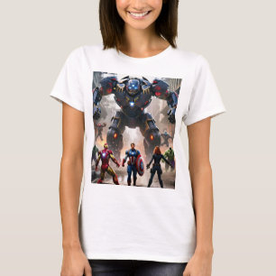 Camiseta Vingadores vs Robôs: Epic Showdown T-Shirt