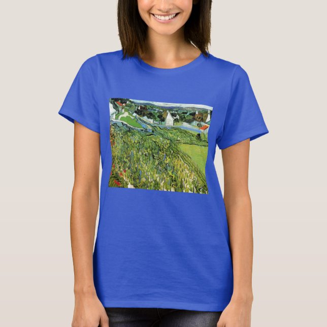 Camiseta Vinhas com Vista de Auvers por Vincent van Gogh (Frente)