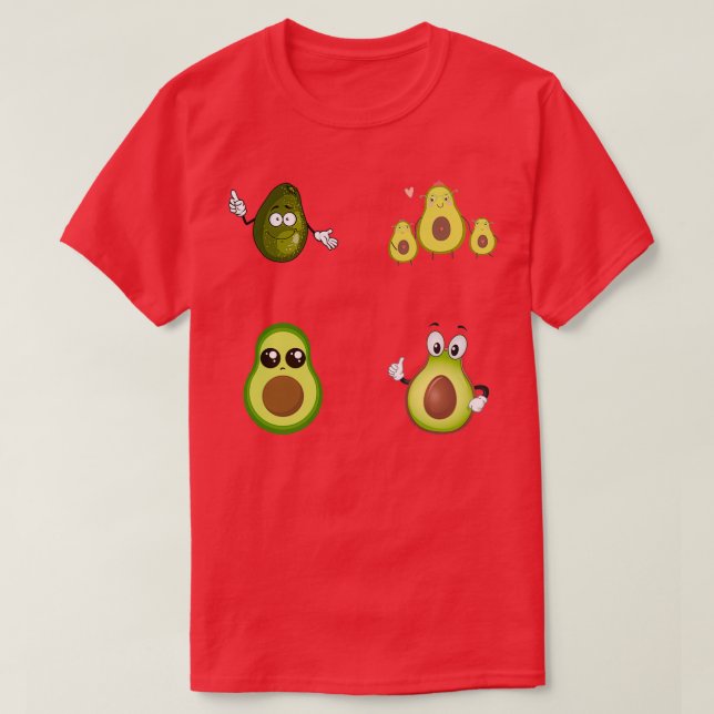 Camiseta vinheta de abacate fofo embala vegan avocadoholics (Frente do Design)