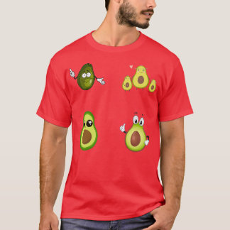 Camiseta vinheta de abacate fofo embala vegan avocadoholics