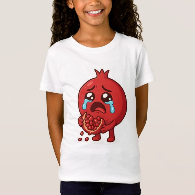 Camiseta Vinheta de animação de romã - Fruta cômoda (Frente)